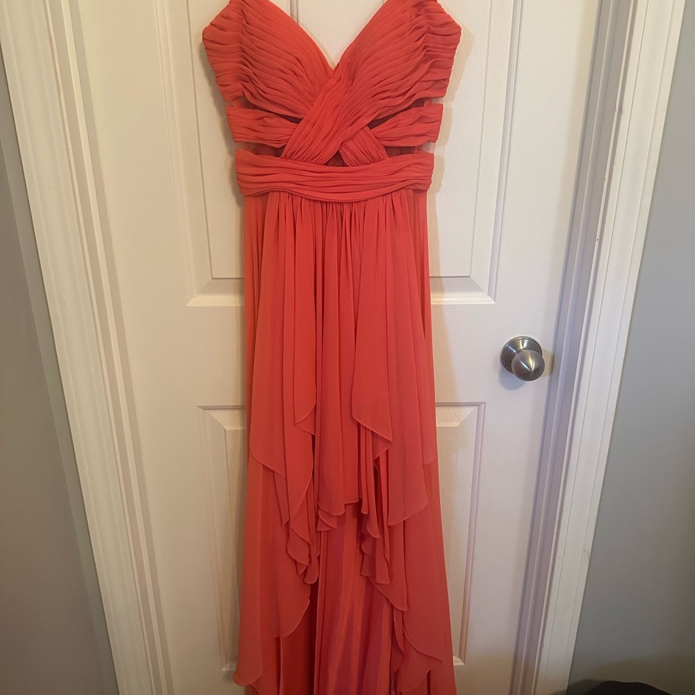 Elegant Coral Evening Gown